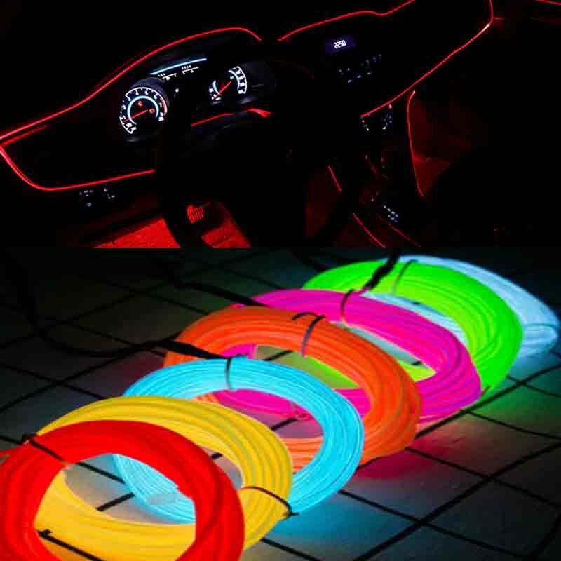Câblage de lampe Led d'intérieur de voiture 1M/2M/3M/5M, bande néon pour bricolage automatique, lumière ambiante Flexible USB, Diode d'ambiance de fête