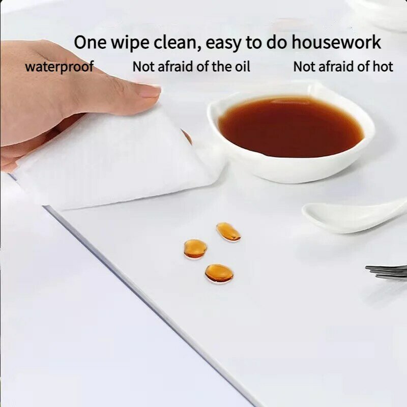 Tablecloth Oil Proof Glass Soft tablecloth Flexible Table Protective Table Cover Transparent Waterproof Kitchen  Decor of Modern