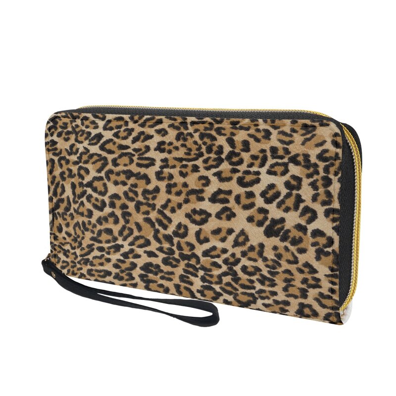 Klassische Leopard Frauen Brieftasche Reiß verschluss lange Reise Mädchen Geldbörse Luxus Pu Leder Armband Brieftaschen für Mädchen lässig Karten halter