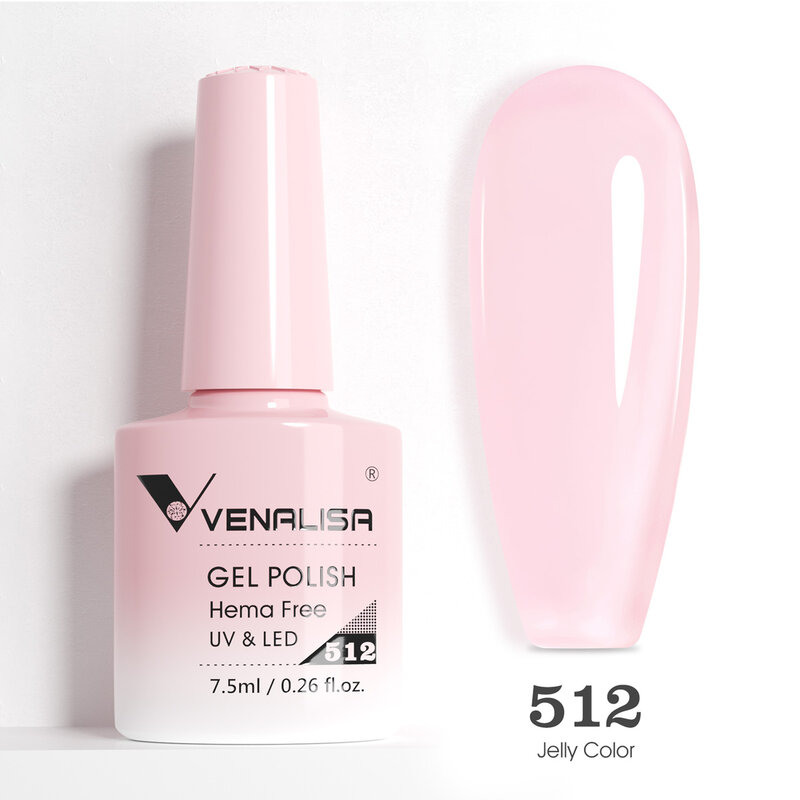 VIP5 Venalisa cat kuku Gel warna Jelly HEMA FREE Nude Pink Semi permanen rendam Off UVLED Gel cat kuku berkilau Gel pernis