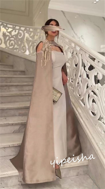 Prom Dress Saudi Arabia Classic Modern Style Formal Evening Strapless A-line Appliques Satin Bespoke Occasion Dresses