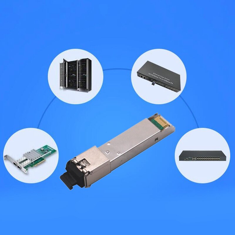 20KM serat tunggal SC GPON modul sakelar Gigabit SFP modul optik kompatibel untuk dengan HP H3C Switch
