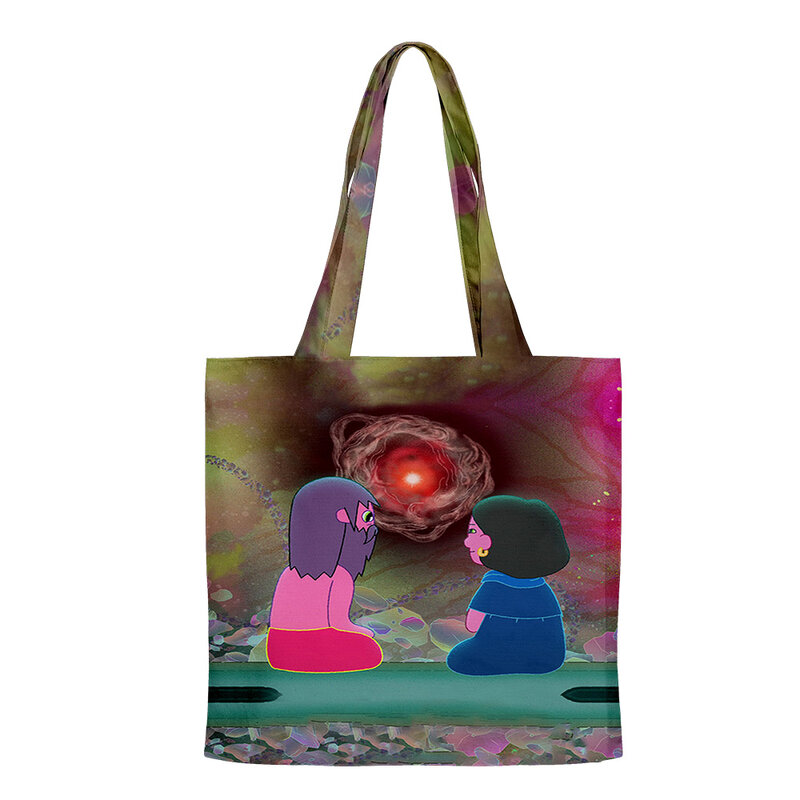 O evangelho da meia-noite dos desenhos animados saco sacos de compras reutilizáveis ombro shopper sacos bolsa casual