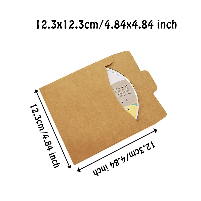 ซองกระดาษคราฟท์เกรดสูง50ชิ้น/ล็อตอุปกรณ์ทางธุรกิจขนาดเล็กกระเป๋าใส่ซีดีกระดาษคราฟท์สำหรับงานแต่งงาน