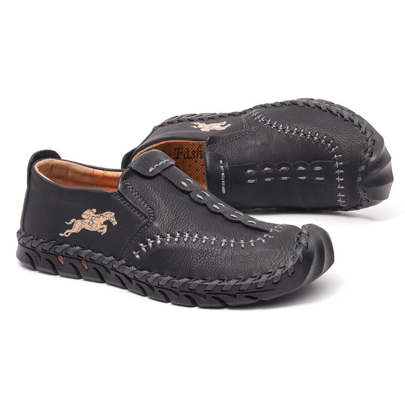 New2024 ręcznie robiony skórzane buty męskie casualowa wygodna mężczyźni wsuwają skórzane mokasyny płaskie buty męskie gorącą sprzedaż mokasyny oprzyrządowanie męskie
