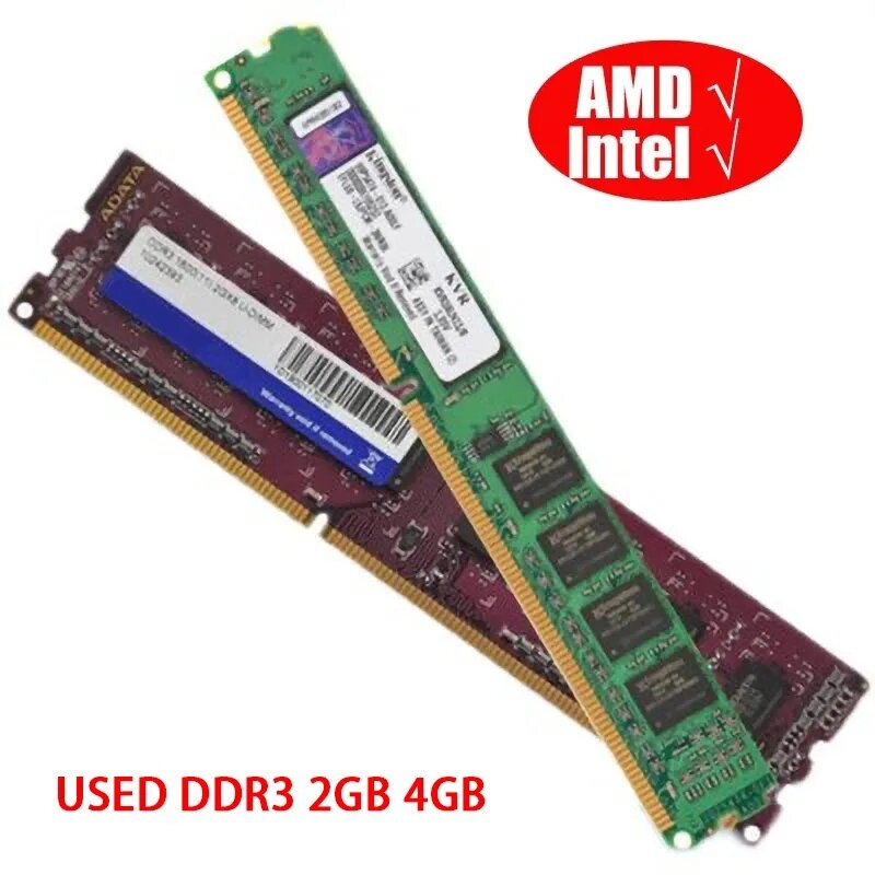 Digunakan pembongkaran DDR3 1600MHz 4G PC3-10600/PC3-12800 memori untuk Desktop RAM, kualitas baik! Merek acak