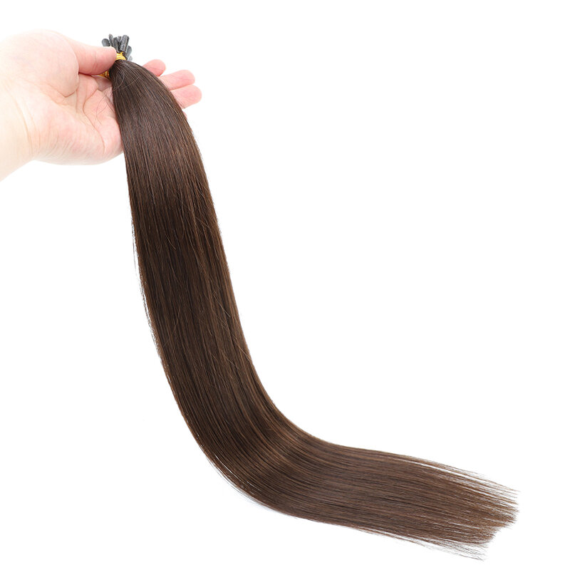 KerBrian-Extensions de cheveux humains droites pré-collées, Nail U Tip, Remy Hair, 32 couleurs, 1.0g par pièce
