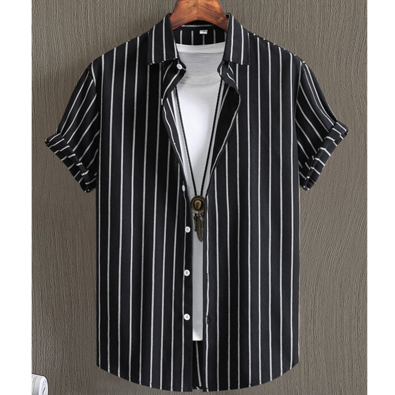 Hawajskie koszule dla mężczyzn 3d nadruk w paski wysokiej jakości męska odzież luźna koszule Oversized i kwitnie lato na co dzień z krótkim rękawem