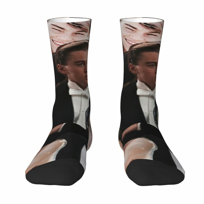 Leonardo Dicaprio Collage Volwassen Sokken, Unisex Sokken, Mannen Sokken Vrouwen Sokken