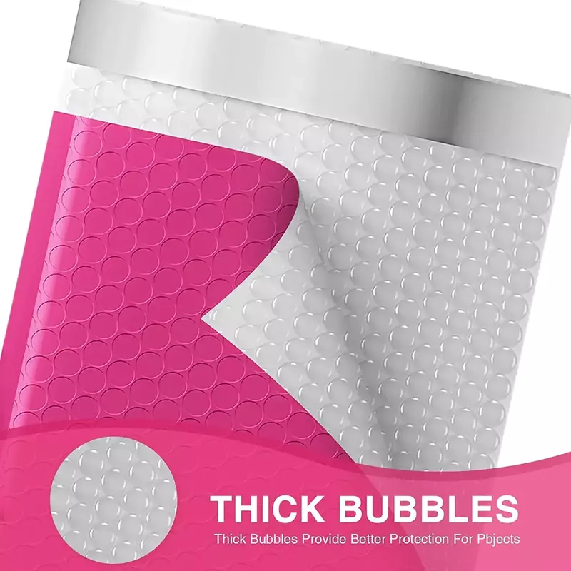 Bolsa forrada con burbujas para correo, sobres acolchados con película de perlas rosas para regalo, 100 piezas