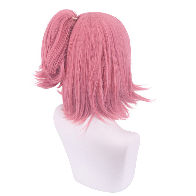 Peluca rosa de 35CM, pelo de Cosplay, parte media, extensión de cabello falso, peluca sintética de Anime, peluca de fiesta