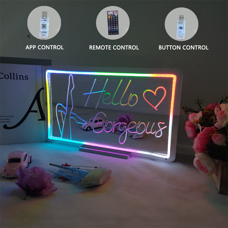 Shine Hello Gorgeous Neon Sign Light for Wall Art Decorations Mirror Neon Colorful Led Lights Party Home Wedding Christmas Decor