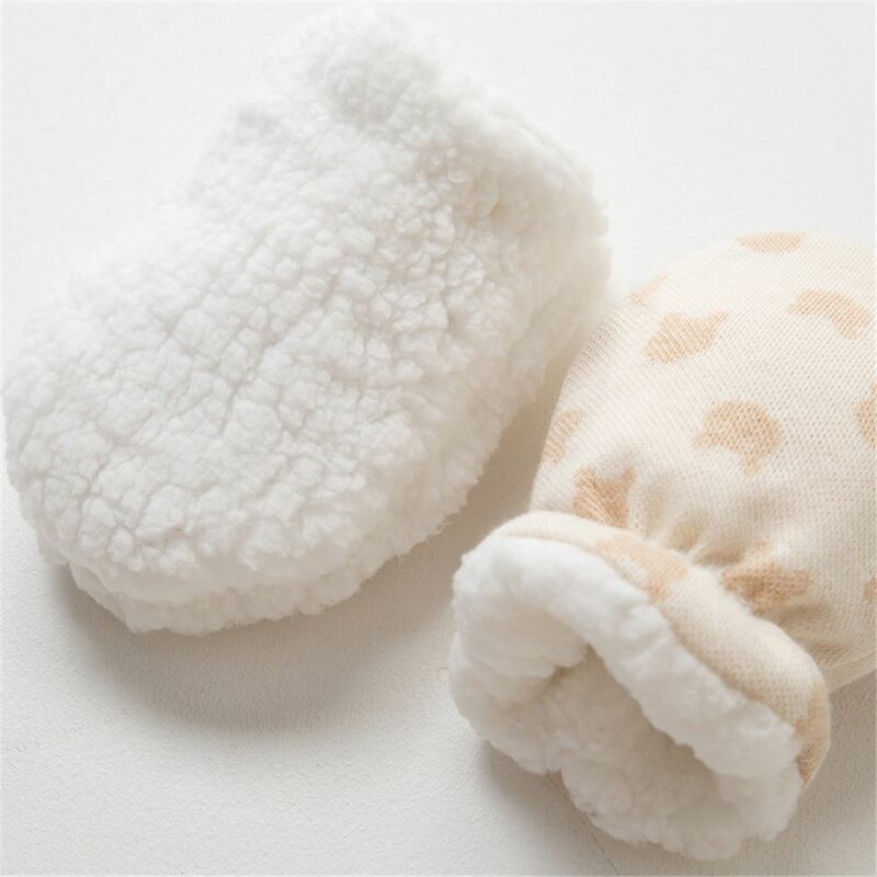 Boys Girls Full Finger Warm Thicken Toddler Infant Mittens Baby Anti-Grab Mittens Newborn Gloves Fleece Gloves