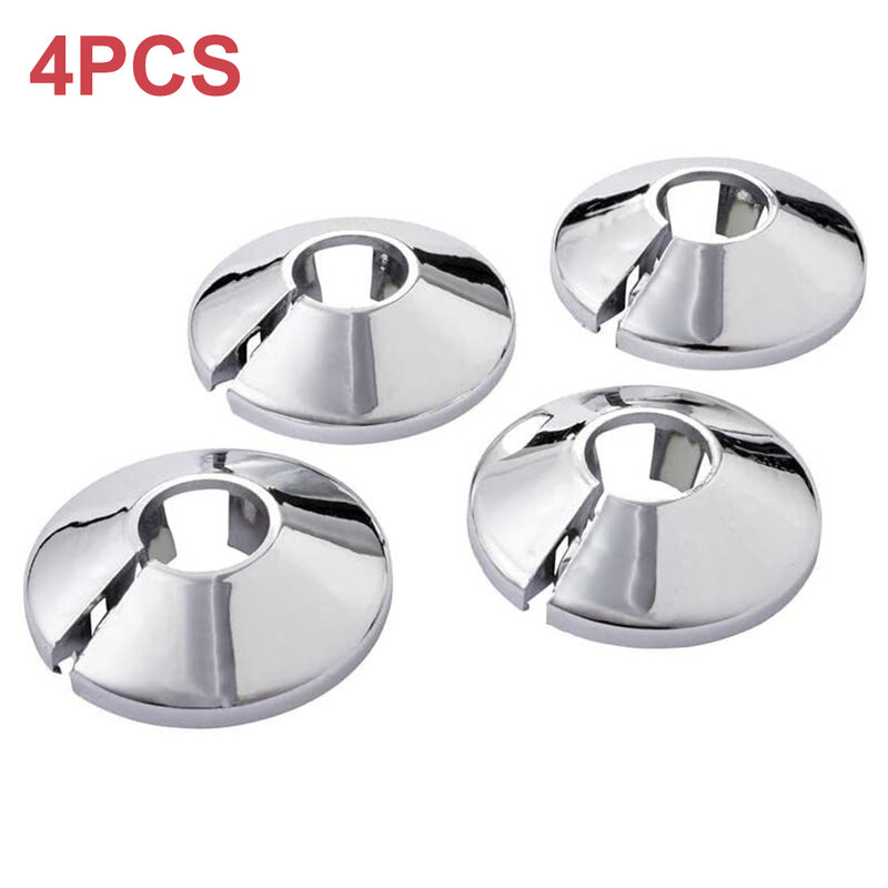 4pc Plastic Radiator Pipe Covers 15mm Silver Electroplate Collars Cover Floor Home Plumbing Hardware Accessories