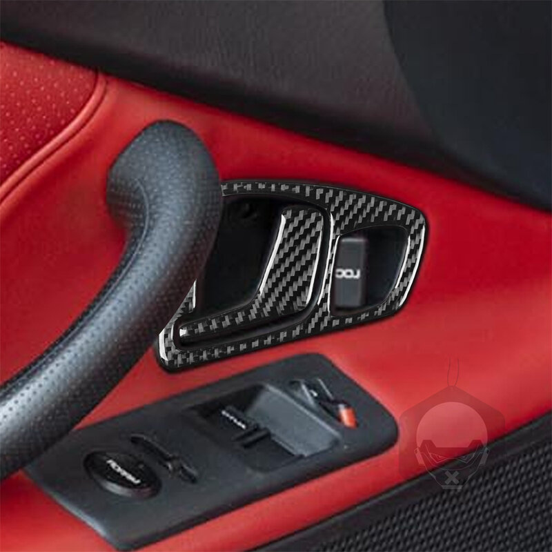 Poignées de porte intérieures en fibre de carbone pour Honda S2000, autocollants de garniture, 4 pièces, 04-09