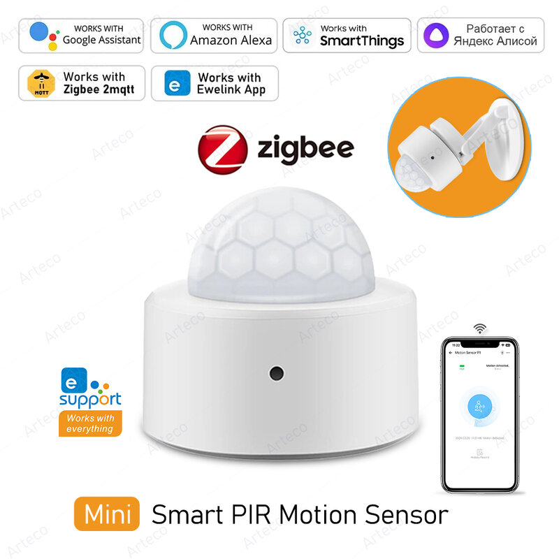 Zigbee-Sensor de movimiento Pir inteligente 3,0, Detector infrarrojo de cuerpo humano, alarma de seguridad, funciona con EWelink Home Assistant
