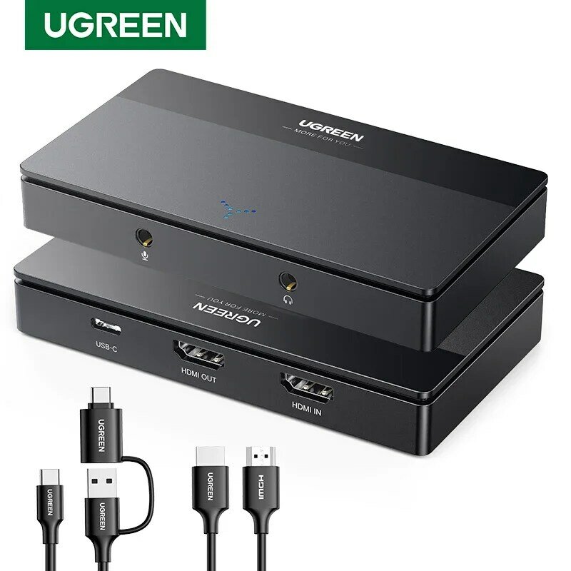 Novo! UGREEN-HDMI para USB Type-C Video Capture Card, Grabber Box para computador, câmera, transmissão ao vivo, gravação de reunião, 4K60Hz