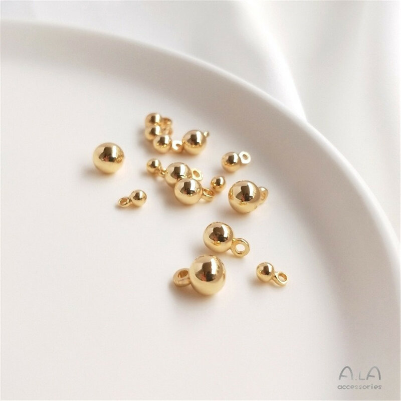 14 قيراط حبات ذهبية أحادية اللون لسوار وخلخال سهل الاستخدام ، إكسسوارات مجوهرات ، مواد ، D060