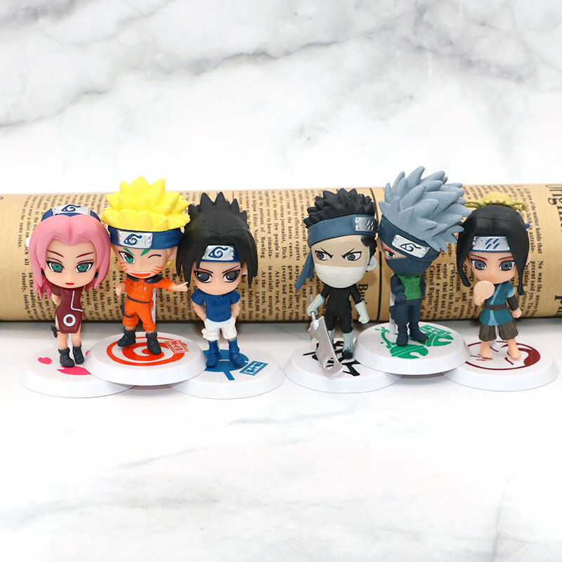 Hot 6 sztuk/zestaw Anime Naruto Shippuden Hinata Sasuke Itachi Kakashi Gaara anime rysunek Q wersja pcv figurki zabawki lalki prezent dla dzieci