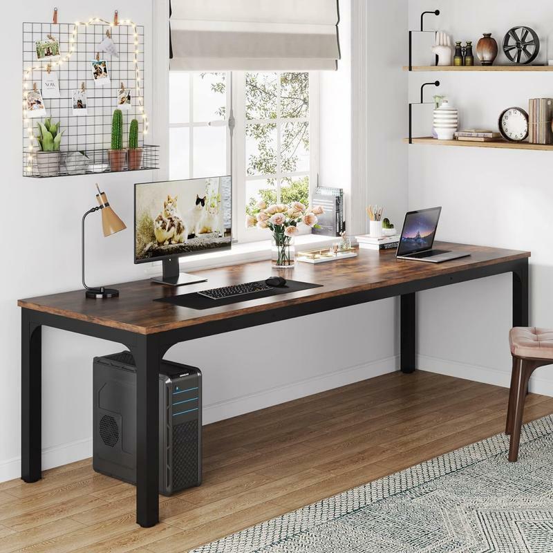 Tribesigns 이그제큐티브 책상, 가정 사무실용 비즈니스 가구, 대형 컴퓨터, 간단한 스타일, 공부 쓰기 테이블