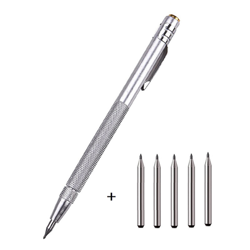 Scriber con punta in carburo di tungsteno con 5 pezzi penna per incisione in alluminio penna per incisione ceramica guscio in vetro strumenti per marcatura di costruzioni in metallo