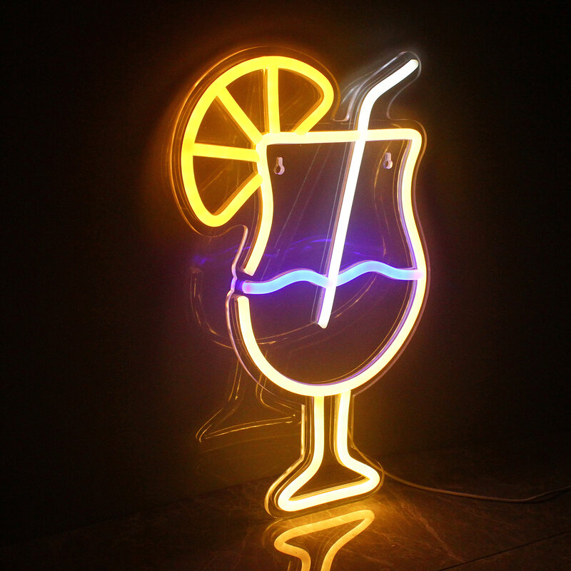 Getränke tasse Leucht reklame kreatives Design führte Lichter glühen Party dekoration für Bar Festival Pub Kunst Wandbehang Logo Nachtlicht lampe