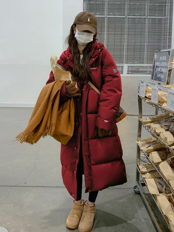 女性の長いフード付きジャケット,防水,防風,暖かい,冬,r477