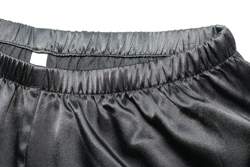 Silk Satin Stretch Pants Sleepwear Safty Shorts Pure Mulberry Silk Luxury High Quality China Silk Wholesale Black Color