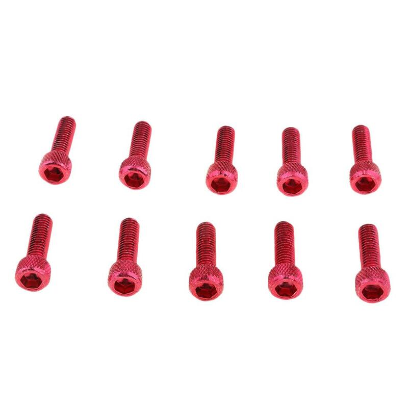 10 szt. Śruby sześciokątne wewnętrzna wewnętrzna ze stopu aluminium M6 śruby sześciokątne czerwona