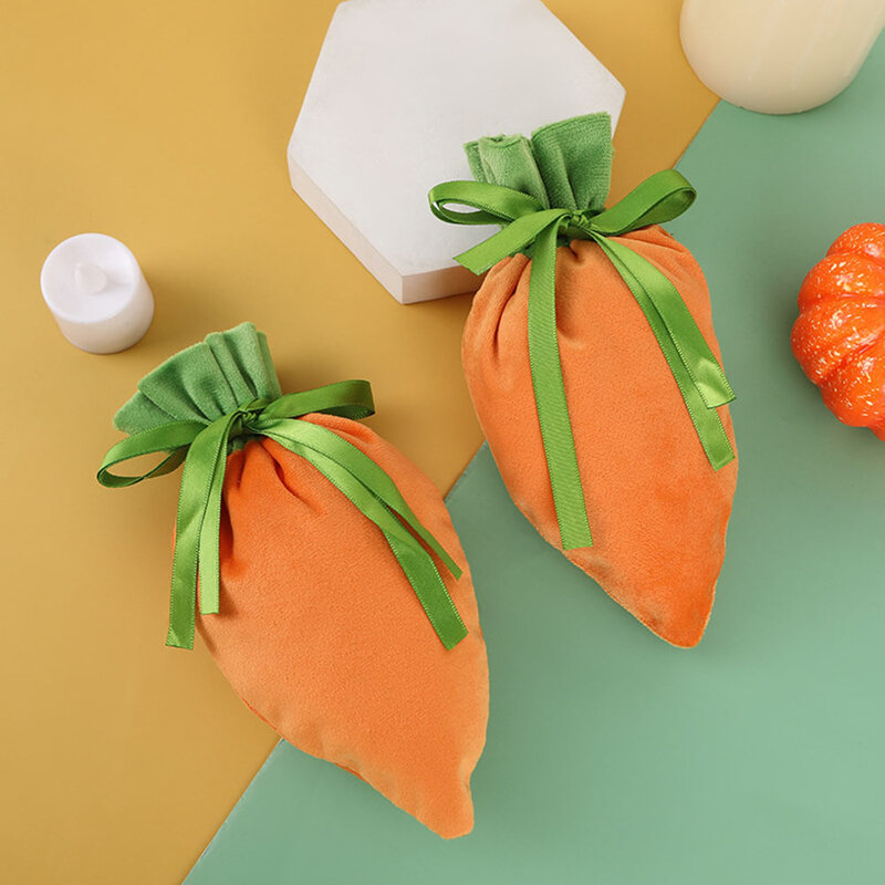 ลูกอมถุงขนมอีสเตอร์บรรจุจริงชื่อผลิตภัณฑ์กระต่ายแครอทกระเป๋าเบี่ยงเบนเล็กน้อยฉลองอีสเตอร์
