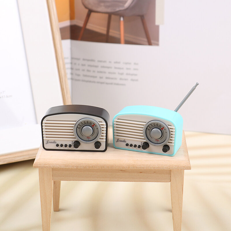 1Pc 1:12 Dollhouse miniaturowa symulacja Mini Radio Model DIY akcesoria zabawka