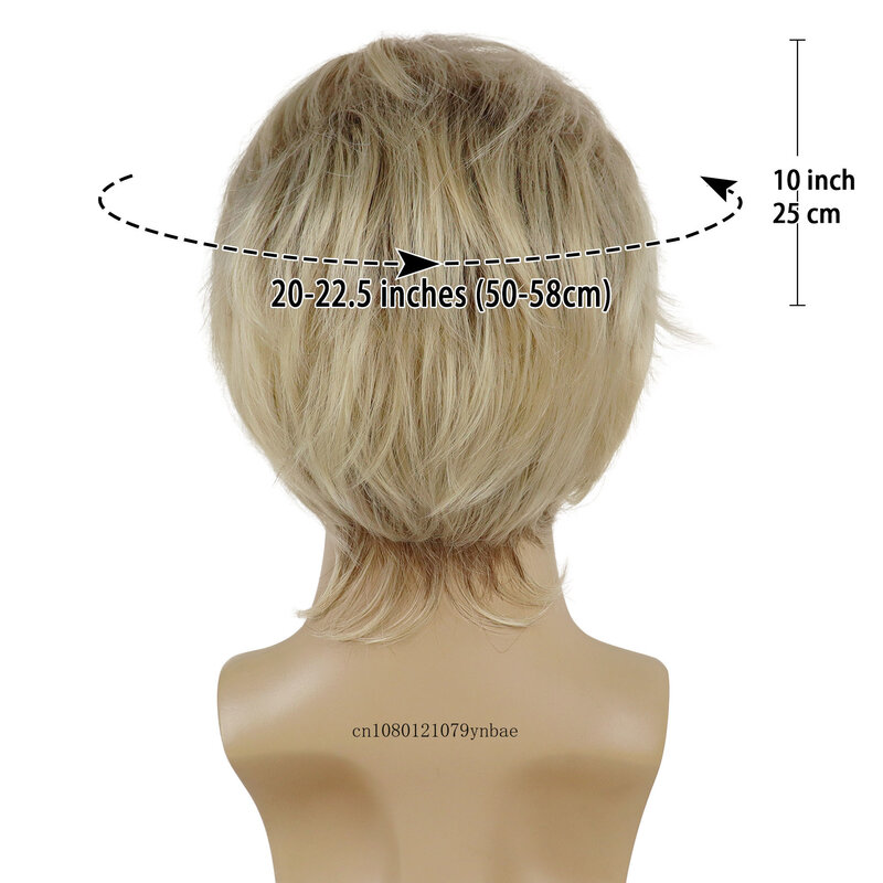 Mens Natural Synthetic Hair Blonde Wigs Short Layered Wig with Bang for Male Handsome Heat Resistant Cosplay Daily Costume Party