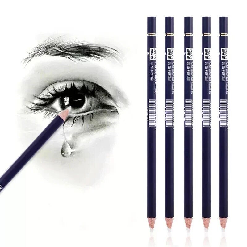 NYONI-Borrador de pluma de goma, punta de lápiz, Tipo 1/3/6 unidades, borrador de lápiz de alta precisión para Manga, suministros de arte para resaltar, N2810