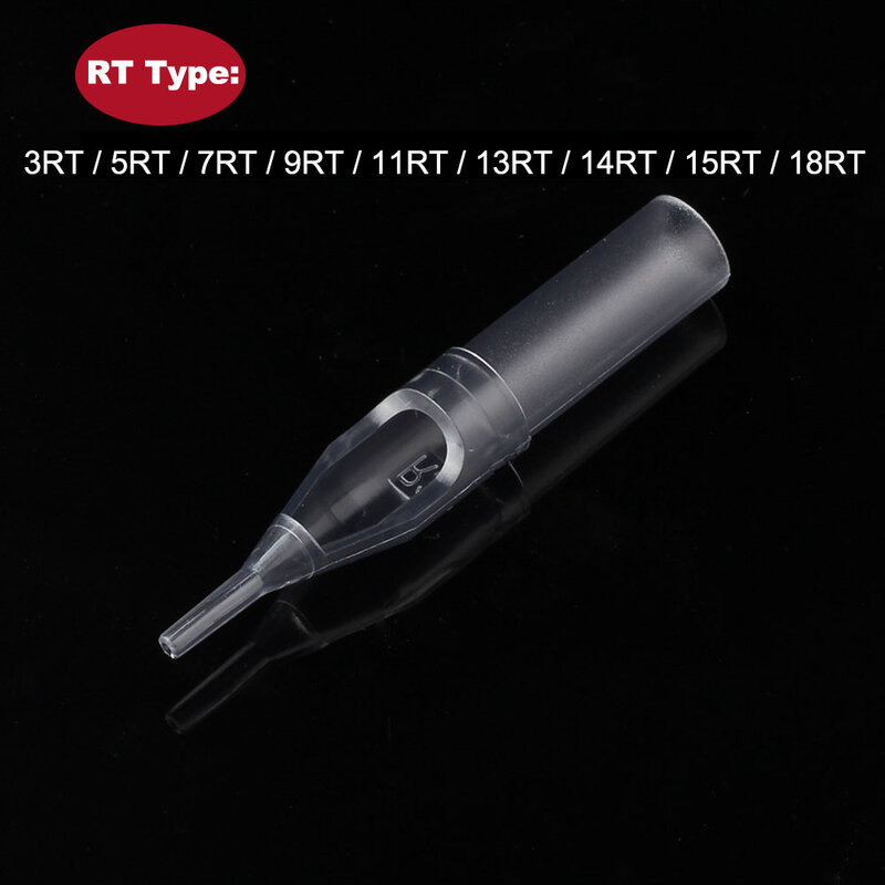 일회용 투명 문신 노즐 팁, 투명 플라스틱 무균 모듬 영구 메이크업 바늘 튜브 공급 RT/DT/FT/MFT, 50 피스