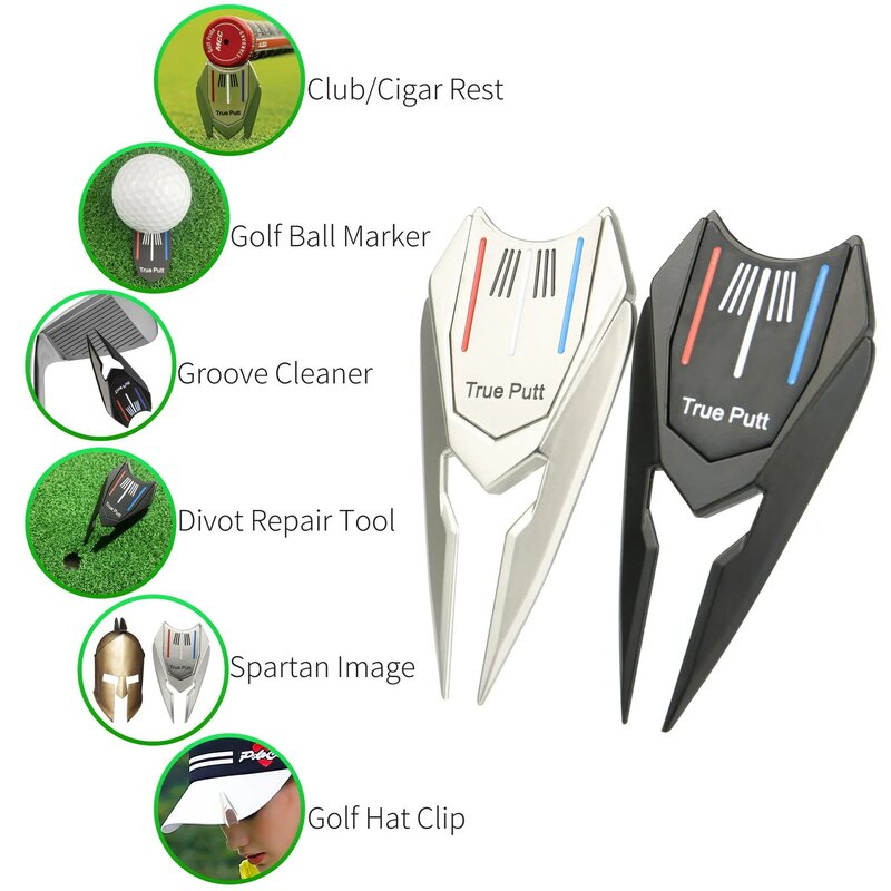 1pc Golf Divot Repair Tool con Golf club Ball Marker alluminio argento nero Golf Gift putt Parter accessori per golfista