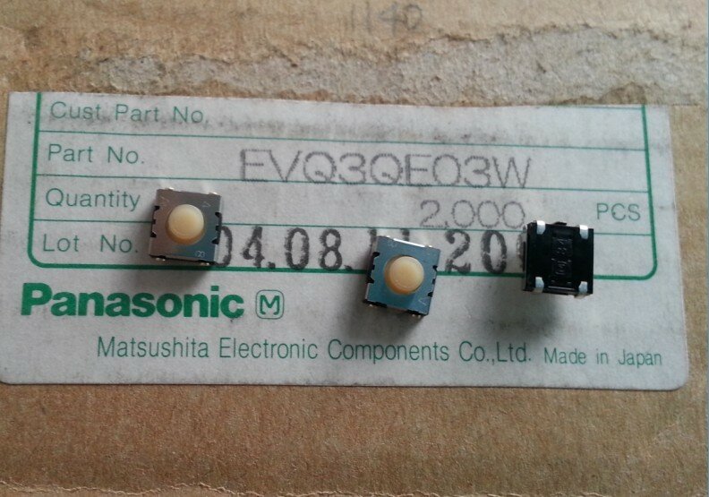 Interruptor táctil Panasonic japonés importado, 6x6x3,1, parche impermeable y a prueba de polvo, 10 Uds./lote