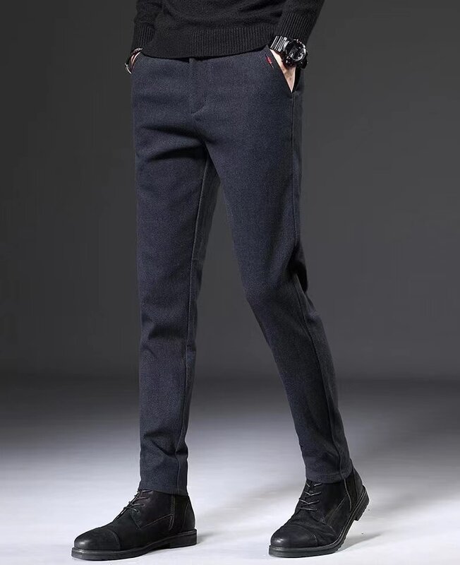 Pantalones de negocios para hombre, pantalón de moda inteligente, informal, sólido, cómodo, transpirable, ajustado