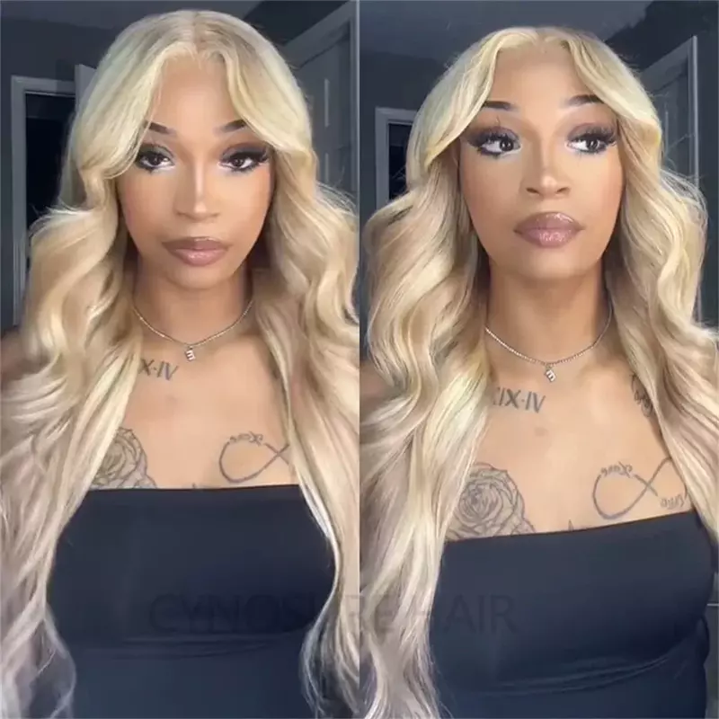 Ash Honey Blonde Lace Front Wig 13x4 Synthetic Hair HD Transparent 613 Colored Lace Frontal Wigs For Women Highlight Wig Cosplay