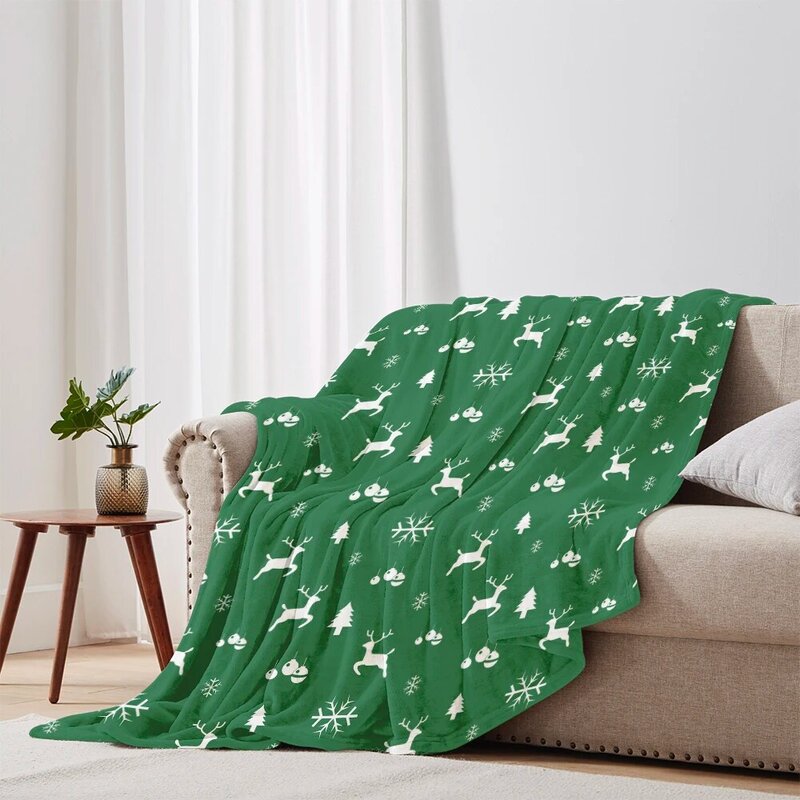Elegant and Comfortable Flannel Touch Super Plush Christmas Holiday Printed Blanket