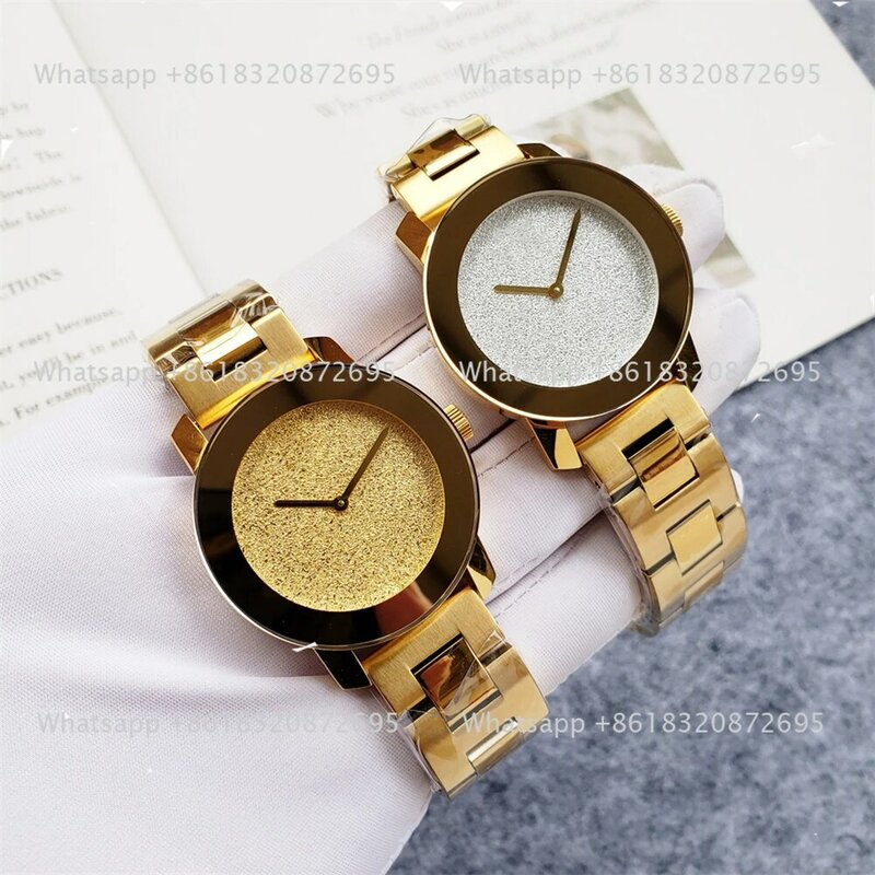 Marke Armbanduhren klassische Frauen Mädchen 36mm hochwertige Edelstahl Metallband Quarzuhr m13