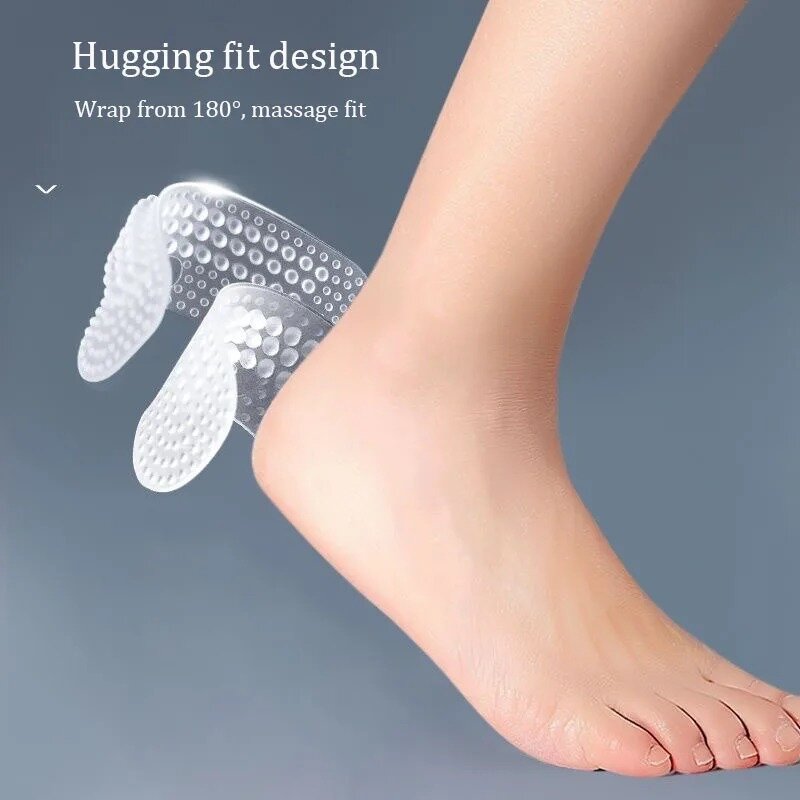 Stiker sol sepatu silikon wanita, bantalan pelindung tumit tinggi Gel silikon Anti aus, sisipan perawatan kaki