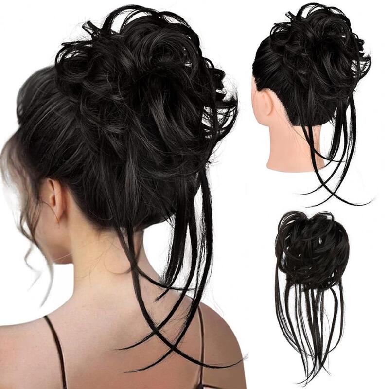 Syntetyczne roztrzepany kok Chignon klamra w włosy falowane kręcone włosy kok do włosów z końskiego ogona dla kobiet