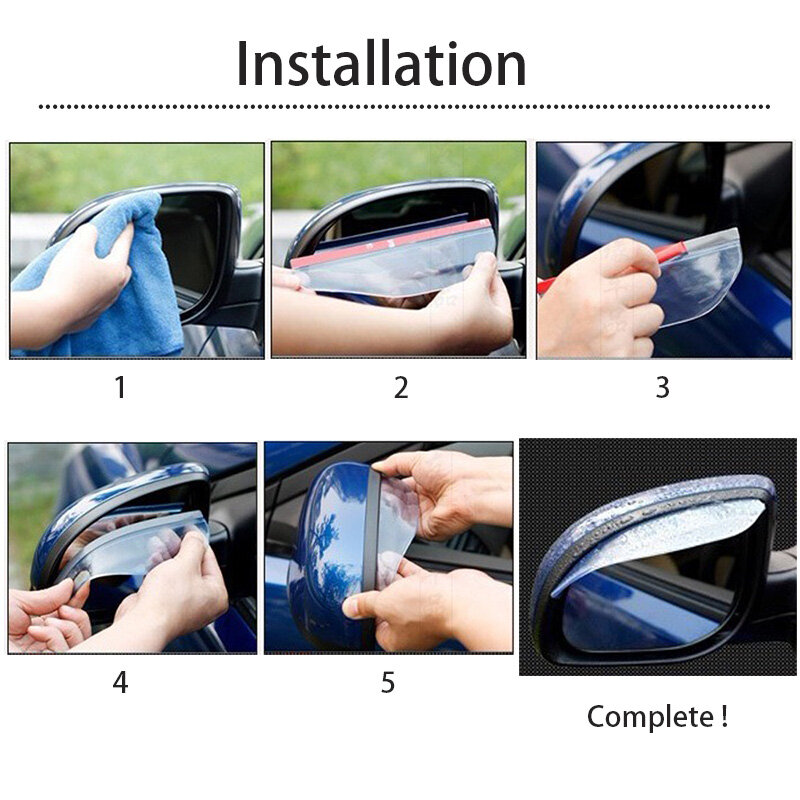 Carbon Fiber Retrovisor Mirror Protector, Espelho Retrovisor do carro, Sobrancelha Rain Cover, Universal Auto Parts, 2 pcs por par