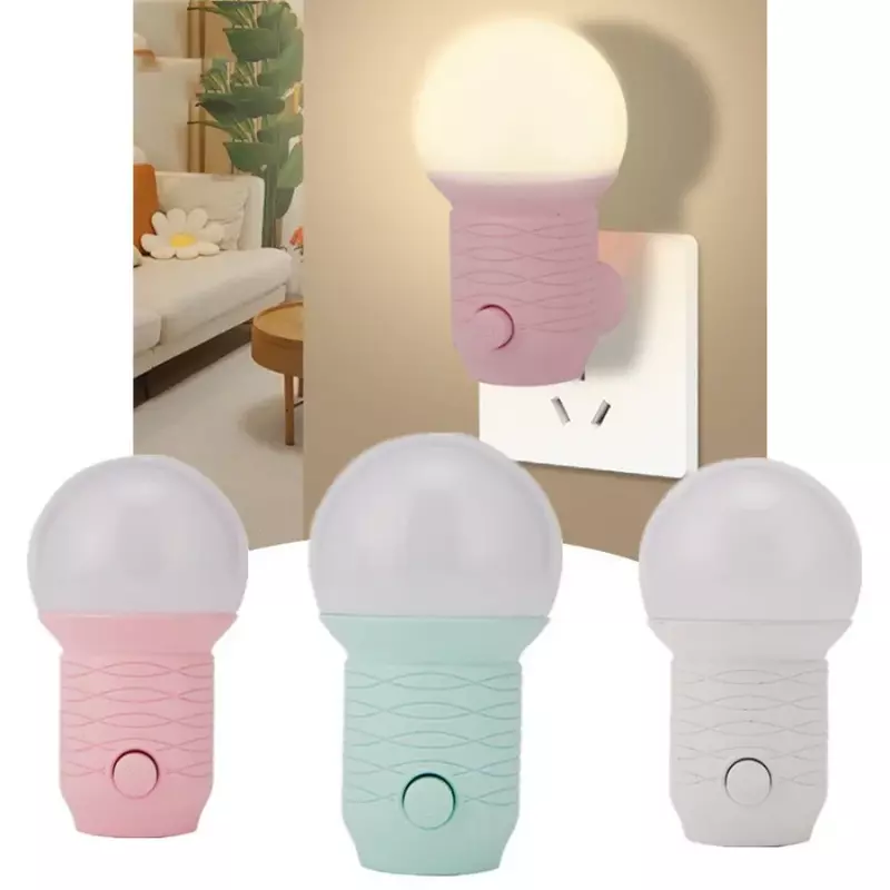 Led Light Eye Protection Night Light Lamp Led Mini Night Light Switch Plug-In  Use for Bedside Baby Feeding Living Room