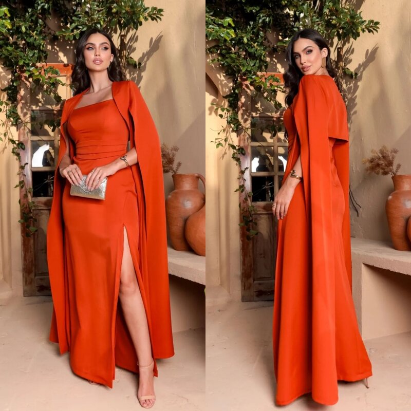Ball Dress Evening Saudi Arabia Jersey Draped Pleat Christmas A-line Square Collar Bespoke Occasion Gown Long Dresses