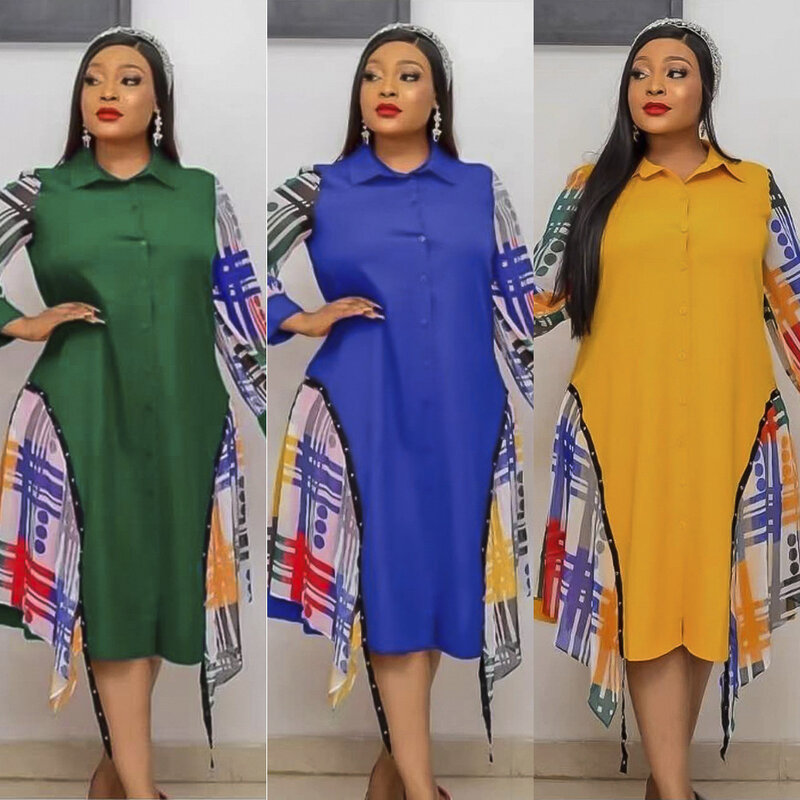 Африканский Новый Модный Кардиган большого размера 2023, цветная юбка миди, внешняя торговля в Европе и Америке, 430 #