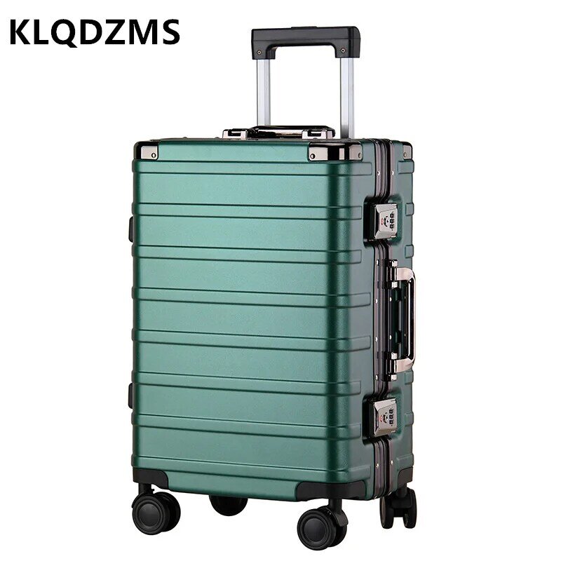 KLQDZMS casing koper bisnis pria, casing troli Roda Universal tahan air 20 "24" inci untuk lelaki