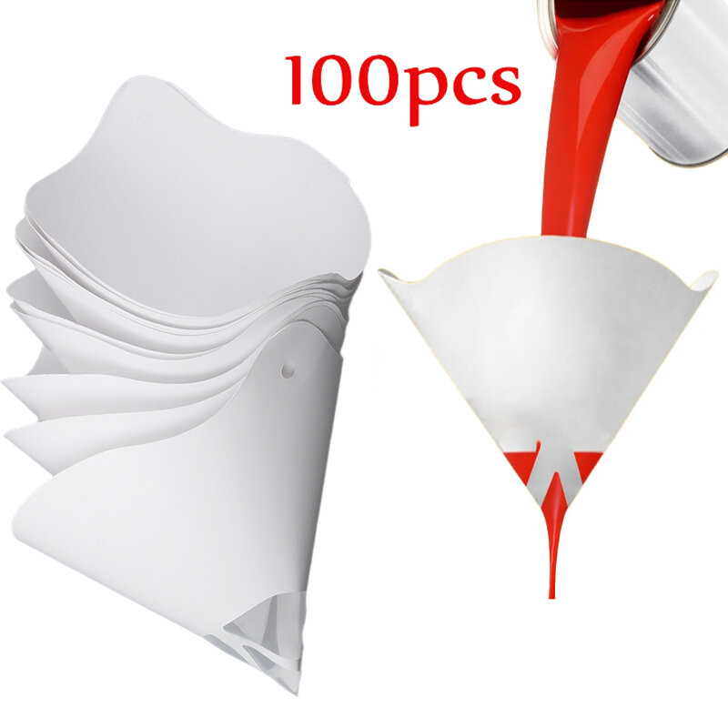 Paint Filter Paper 10x19 cm 100 Microns Car Paint Spray Mesh Paper Filter Funnel Strainer Disposable Conical Straining Funnel