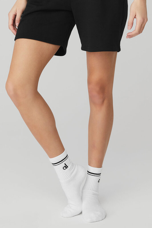 AL  Yoga Cotton Socks Sports Leisure Socks Sports Stockings Four Seasons Unisex Black and White Yoga Accessory