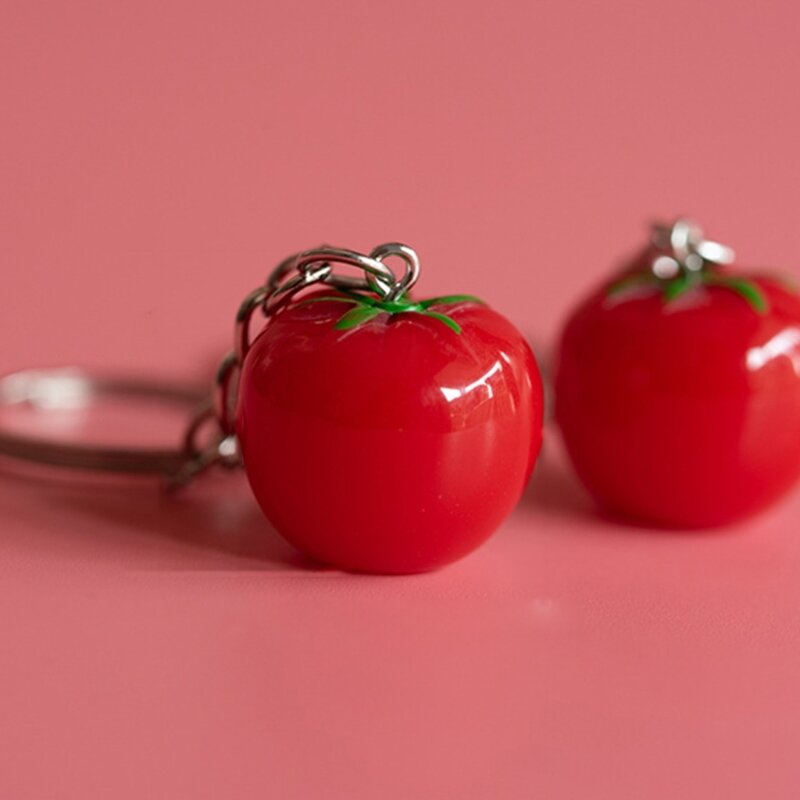 Llavero con colgante tomate simulación llavero resina, accesorios para mochila, envío directo